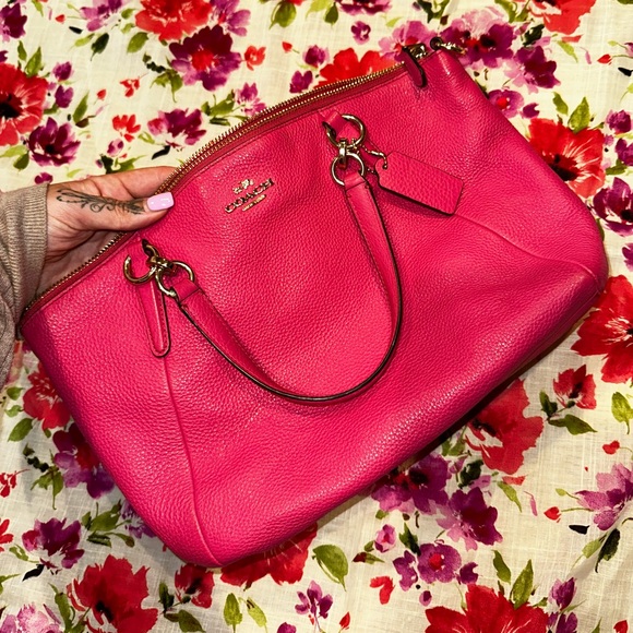 Coach Pink Leather Bag - Picture 1 of 9